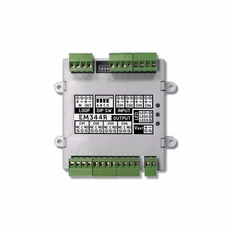 INIM EM344R modul adresabil 4 intrari si 4 iesiri pe releu