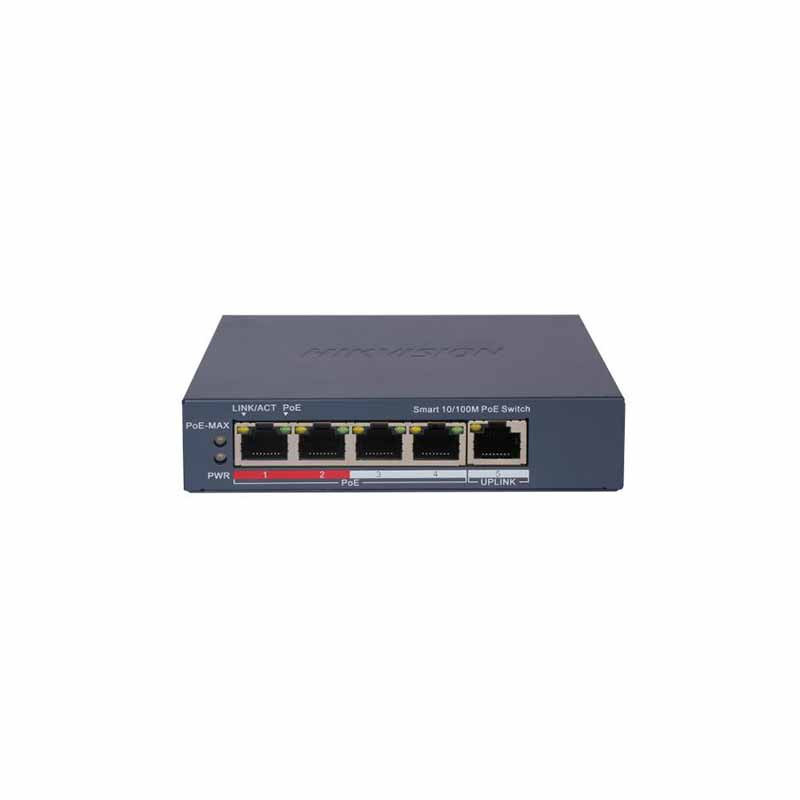 Hikvision DS-3E1105P-EI(V2) switch 4 porturi POE 100Mbps 1 port RJ45 uplink 100Mbps