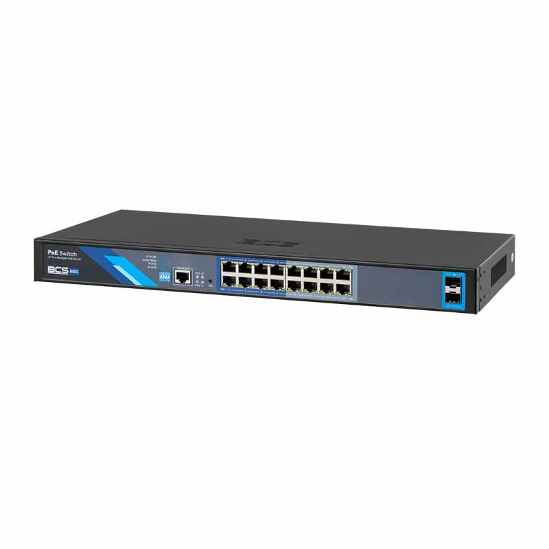 BCS-B-SP16G-2SFP-M Switch 18 Porturi POE cu management, 16×RJ45 1Gbps, 2×SFP 1Gbps