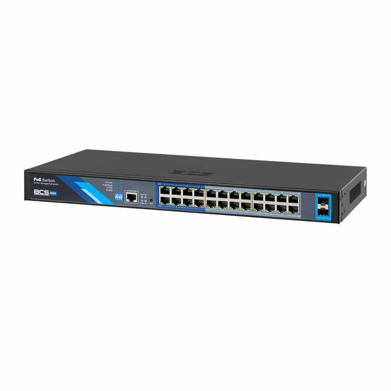 BCS-B-SP24G-2SFP-M Switch 26 Porturi POE cu management, 24×RJ45 1Gbps, 2×SFP 1Gbps
